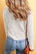 Ribbed Knit Bell Sleeve V-Neck Button Front Cardigan Sweater